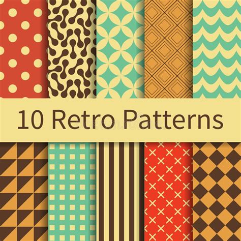 Retro Seamless Patterns Stock Vector Illustration Of Line 33919544