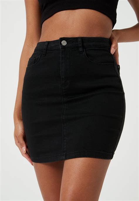 Black Denim Superstretch Mini Skirt Missguided