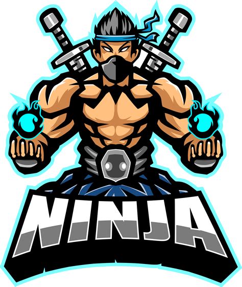 Ninja Gaming Mascot With Two Swords Ninja Clipart Illustration Design