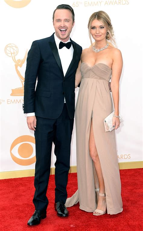 aaron paul and lauren parsekian from 2013 emmys cutest couples e news