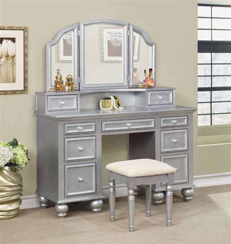 Modern dressing table bedroom vanity set makeup desk with mirror drawers stool. Anthonyson Transitional Vanity Set with Mirror & Reviews ...