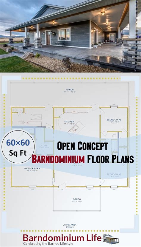 Open Concept Barndominium Floor Plans Metal House Plans House Plans