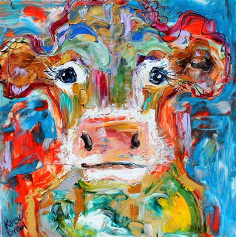 Karen Tarlton Original Oil Paintings Farm Animals Cow