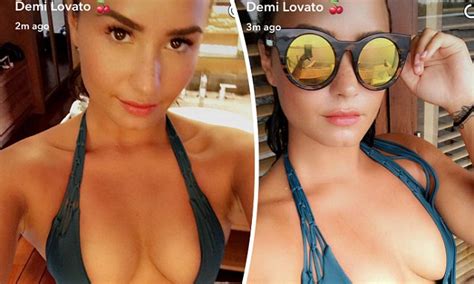 Demi Lovato Slips Into Plunging Swimsuit On Snapchat Daily Mail Online