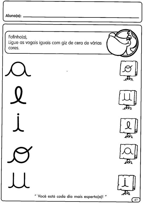 Atividades Vogais para Alfabetização Imprimir