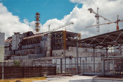 Chernobyl Nuclear Power Plant After Atomic Reactor Explosion Destroyed