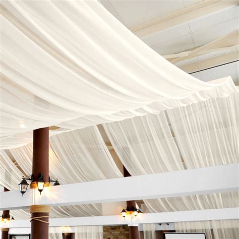 40ft Ceiling Draping Sheer Voile Flame Retardant Fr Ivory Cv Linens