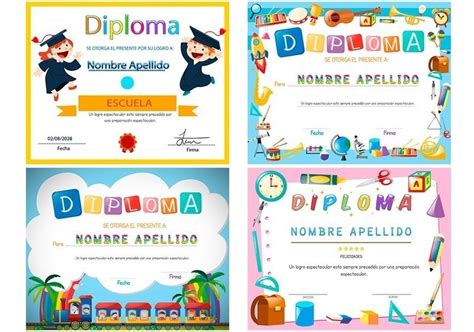 25 Plantillas Diplomas 8x10 Infantiles 10000 En Mercado Libre