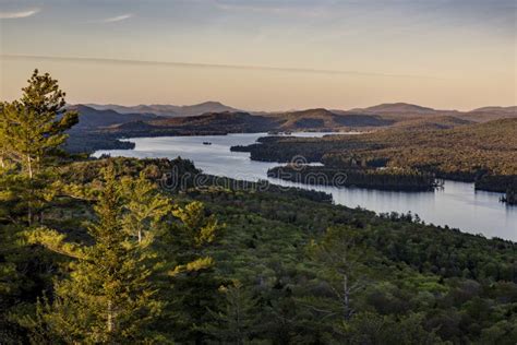 Sunset Bald Mountain Adirondack Mountains New York Stock Photo