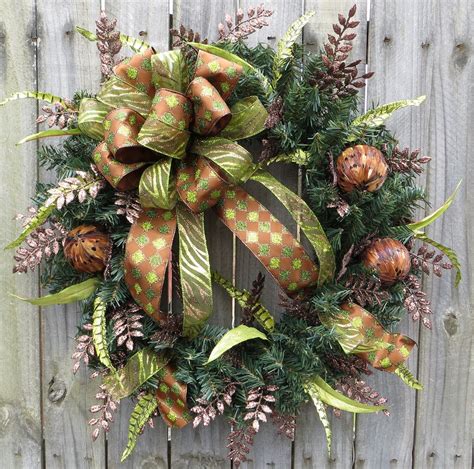 Unique Wreath Holiday Wreaths Brown And Green Christmas