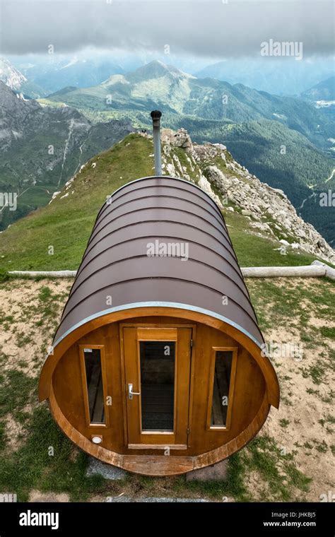 Italy A Sauna With A View At Rifugio Lagazuoi One Of The Highest Mountain Refuges In The
