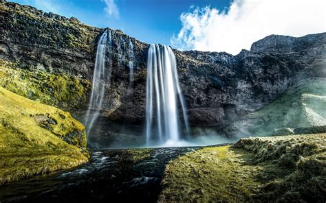 обои пейзаж водопад камень природа Национальный парк Фьорд