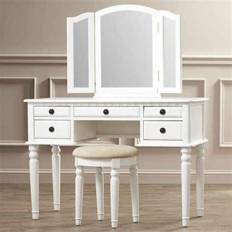 Product titlejaxpety modern vanity set, makeup vanity table set dressing table wood jewelry desk with flip top mirror cushioned stool for bedroom, white. Vanity Set With Mirror & Stool Seat White Bedroom Makeup ...