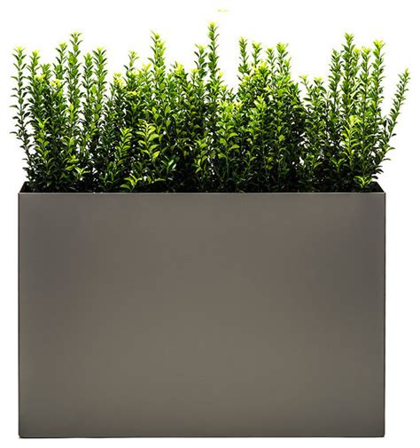 Modern Trough Planter Pewter Large Modern Outdoor