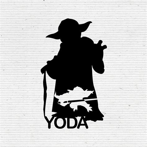 Master Yoda Jedi Master Star Wars Silhouette Svg Cutting File