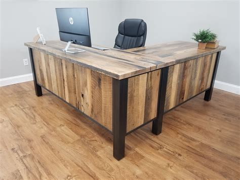 Buy Custom Made Reclaimed Barnwood Corner Desk Rustic Work Station L Shape Desk Made To Order