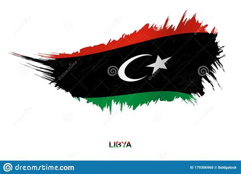 Flag Of Libya In Grunge Style With Waving Effect Stock Vector