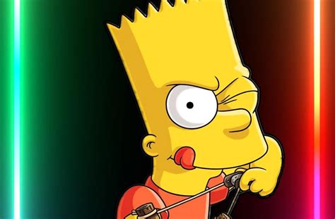 Papel De Parede Bart Simpson Neon Wallpaper