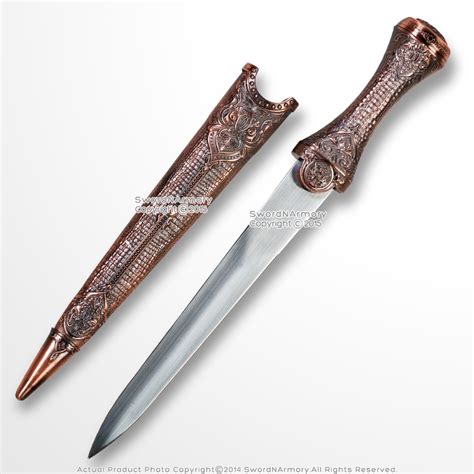133 Historic Roman Dagger Medieval Short Sword Decorative Gold Handle