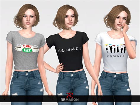 The Sims Resource Friends Shirt For Women 01