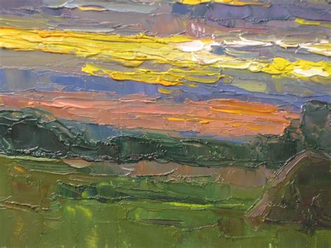 Sunset Painting Impressionist Art Original Artwork Landscape Etsy