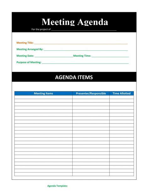 Sample 46 Effective Meeting Agenda Templates ᐅ Templatelab Word Agenda Template Free Download ...