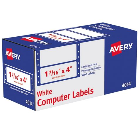Avery Continuous Form Computer Labels Permanent Adhesive 4 X 1 716