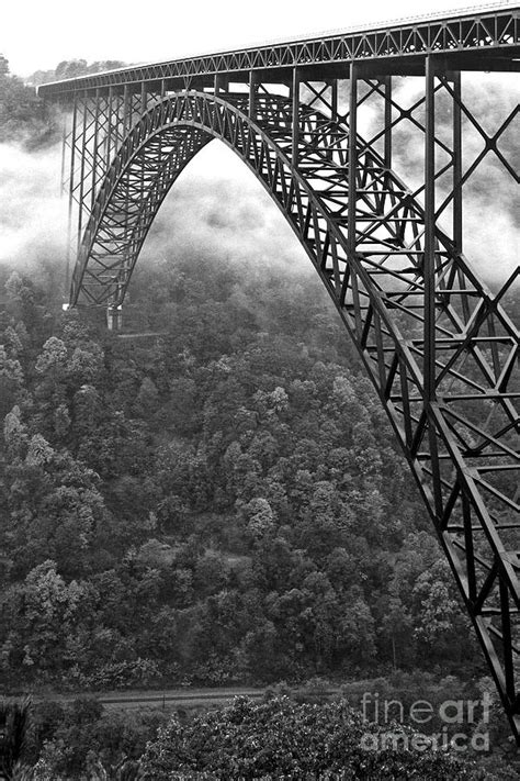 New River Gorge Bridge Black And White Photograph By