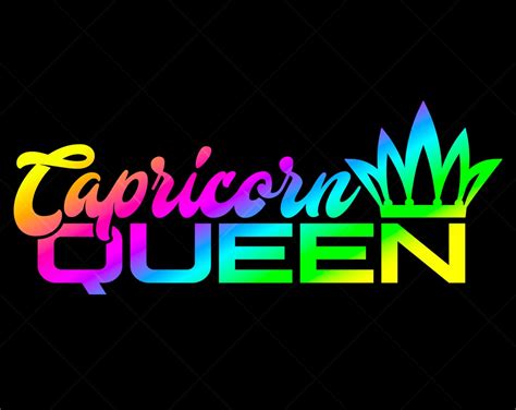 Capricorn Queen Svg Png Instant Digital Download Star Sign Etsy