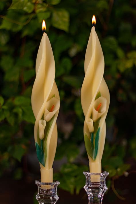 Calla Lily Beeswax Candles Ivory
