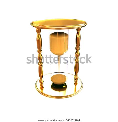 Golden Hourglass 3d Illustration Stock Illustration 645398074