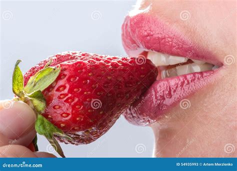 Woman Eat Strawberry Stock Image Image Of Fresh Mouth 54935993