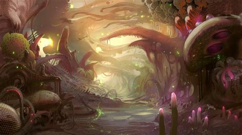 Fantasy Landscape Jungle Art Alien Concept Art