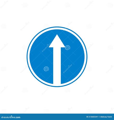 Ahead Only Traffic Sign Flat Icon Stock Vector Illustration Of Vector