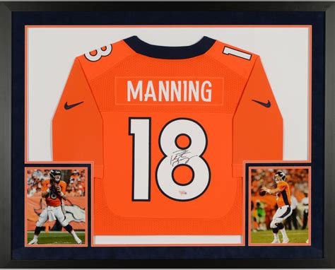 Peyton Manning Denver Broncos Framed Signed Elite Orange Jersey