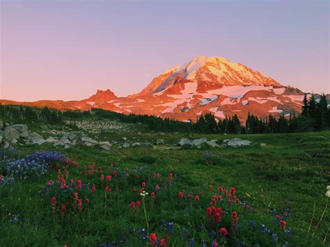 Mt Rainier At Sunset Oc 4032x3024 Earth Pictures Beautiful