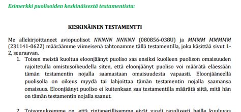 Aviopuolisoiden keskinäinen testamentti | Testamenttiopas.com