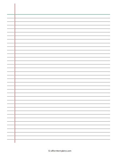 Lined Paper College All Form Templates