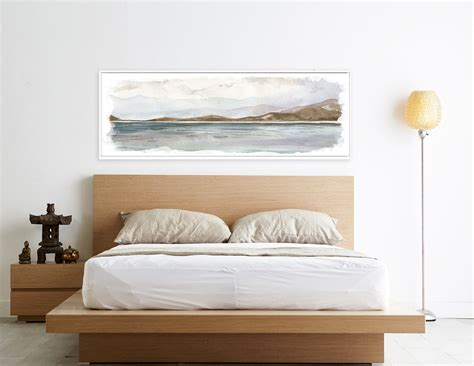 Large Coastal Landscape Painting Contemporary Watercolor Wall Art