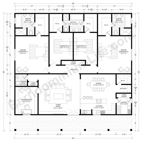 2 Bedroom Barndominium Plans