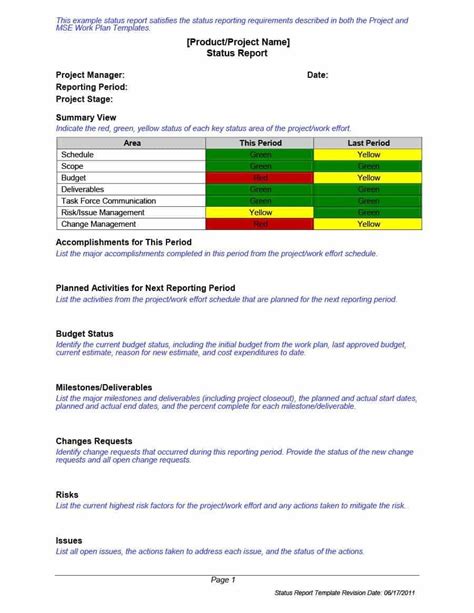 40 Project Status Report Templates Word Excel Ppt With Stoplight