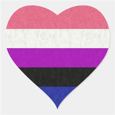 Gender Fluid Flag Heart Sticker