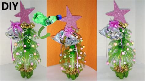 Empty Plastic Bottle Craft Christmas Tree Making Youtube