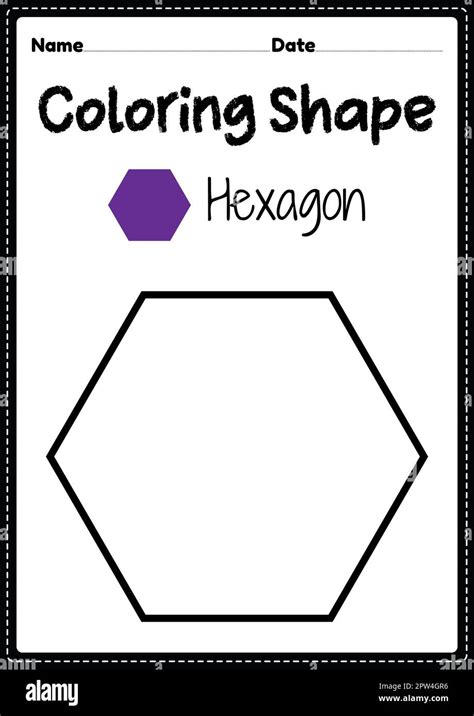 Hexagon Coloring Page For Preschool Kindergarten And Montessori Kids To