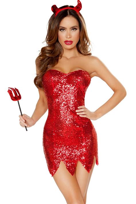 Glamorous Devil Costume Three Piece Costume In Red