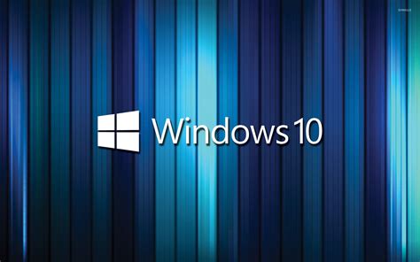 Windows 10 Text Logo On Blue Stripes Wallpaper Computer Wallpapers