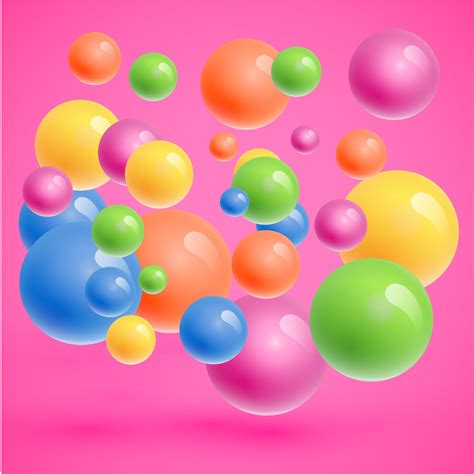 Colorful Spheres Floating Realistic Vector Illustration 310068 Vector
