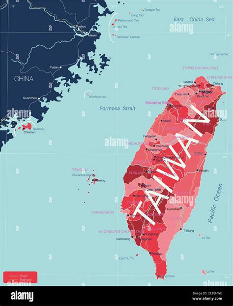 Mapa politico de china y taiwan Imágenes vectoriales de stock Alamy