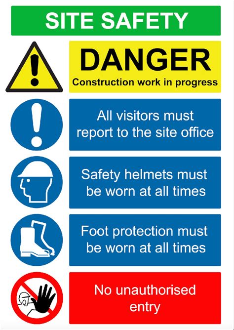 Building Construction Site Health And Safety Sign Notice Procedures Instructions Guide Business A