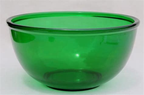 Vintage Forest Green Glass Mixing Bowl Large Anchor Hocking Kitchen Glass Bowl